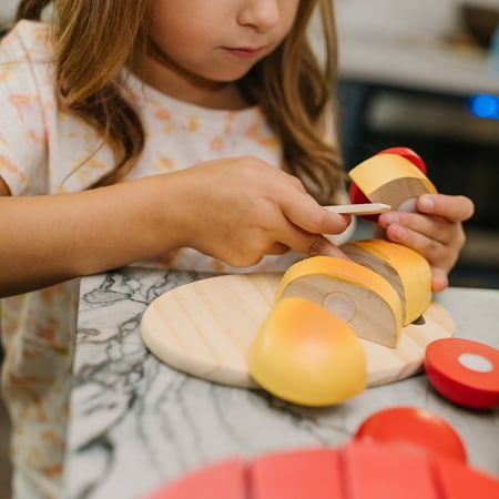 Melissa & Doug Cut & Slice Wooden Play Food, 22 Pieces, Toddler Toys