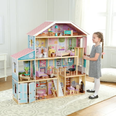 KidKraft Grand View Mansion Wooden Dollhouse with 34 Accessories, Ages 3 and up