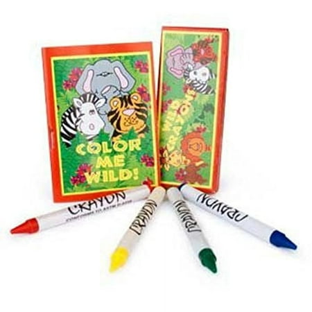 Fun Express Zoo Jungle Animal Coloring Book and Crayon Sets - 12 Sets