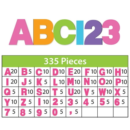 ArtSkills 2.5" Paper Letters and Numbers, for School Projects and Posters, Neon Colors, Arts & Crafts, 335Pc