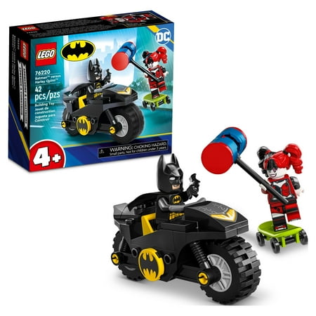 LEGO DC Batman versus Harley Quinn 76220, Superhero Action Figure Set with Skateboard and Motorcycle Toy for Kids, Boys and Girls Aged 4 Plus