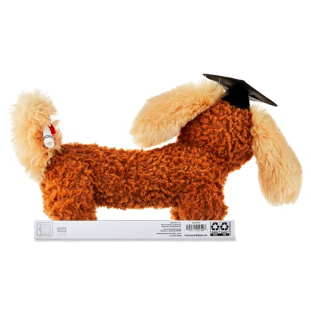 Way To Celebrate Graduation Animated 13-Inch Plush Flapping Ear Dog, Brown