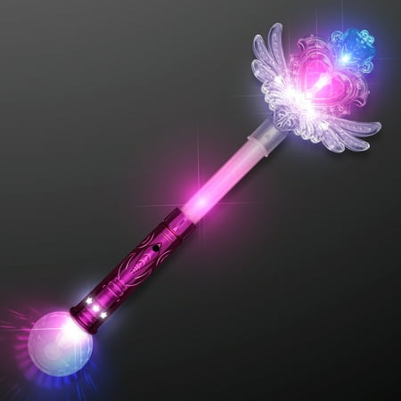 FlashingBlinkyLights Sparkling LED Fairy Wand with Winged Heart