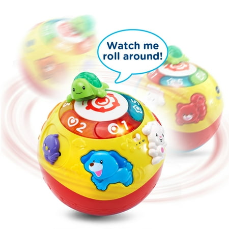 VTech Wiggle and Crawl Ball for Babies and Toddlers, Encourages Motor Skills, Teaches Shapes & Colors