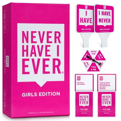 Never Have I Ever Girl's and Bachelorette Edition, Hilarious and Revealing Party Card Game for Adults