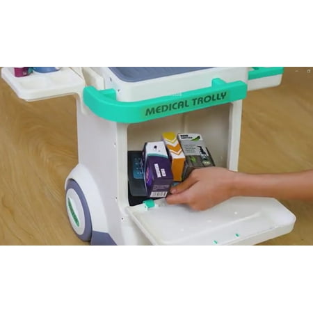 Doctor Set Plastic ABS Medical Station Toy Mobile Cart for Toddlers Age +3 by Mundo Toys