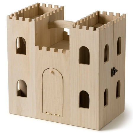 Wood Castle Dollhouse by Make Market - Unfinished Dollhouse for Kids, Bedroom, Playroom, Art & Crafts - 1 Pack