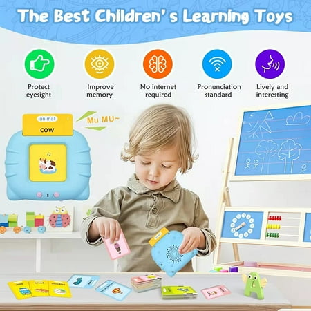 Talking Flash Cards Learning Toys for 2 3 4 5 Year Old Kids Toddler Flash Cards, Educational Toddlers Toys Reading Machine with 224 Words, Preschool Toys and Birthday Gift for Kids