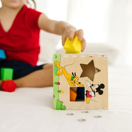 Melissa & Doug Disney Mickey Mouse & Friends Wooden Shape Sorting Cube