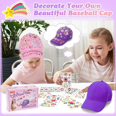 5 6 7 8 Year Old Girls Gifts: Craft Kits for Kids Girls Toys Age 6-7-8-9-10 Birthday Presents Arts and Crafts Toys for Kids Age 5-8 Baseball Cap Gifts for 4-12 Year Old Girl Kid Gem Stickers