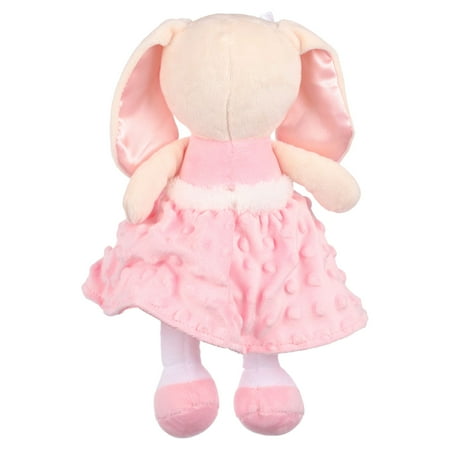 Baby Starters® Ella bunny 11 inch doll with a soft textured dot dress with satin trim