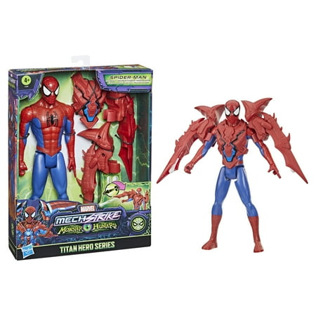 Marvel Mech Strike Monster Hunters Titan Hero Series Hunter Suit Spider-Man Kids Toy Action Figure for Boys & Girls Ages 4 5 6 7 8 and Up