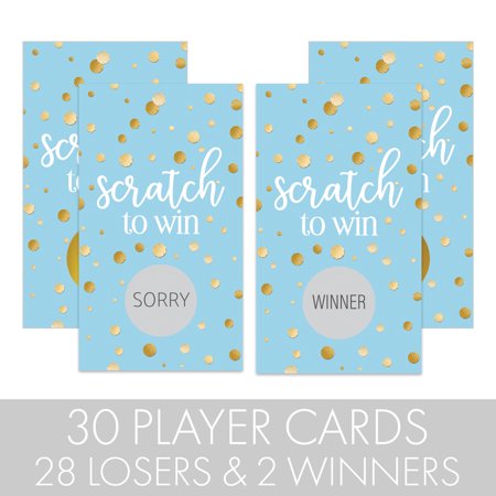 Blue and Gold Scratch Off Game Cards - 28 Scratchers - Party Games - Distinctivs