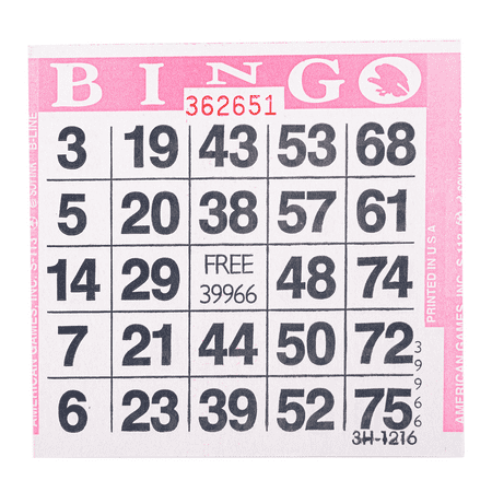 1on Pink Bingo Paper Game Cards - 500 per pack