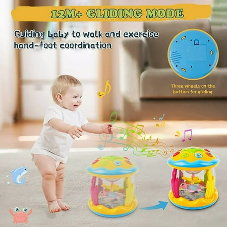 Adakot Baby Toys 6-12 Months, Ocean Projector Lights Musical Baby Toys for 12-24 Months Crawling Learning Infant Toys for 1 2 3 Year Old Toddlers Boys Girls Gifts