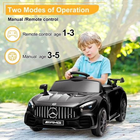 Seizeen Ride On Toys for Girls Boys, 12V Battery 4-Wheel Riding Truck Cars, Electric Ride On Benz GT W/ Remote Control for 2-6 Years Old Kids, 3 Speeds, MP3 Player, LED Lights, Seat Belt, Black