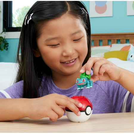 MEGA Pokemon Building Toy Kit Bulbasaur (30 Pieces) with 1 Action Figure and Ball for Kids