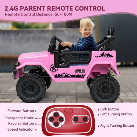 CIYOMY Ride on Car, 12V Licensed Toyota FJ40 w/Parent Remote,35W*2 Battery Powered Off-Road Vehicle Ride on Truck, 3 Speeds,6 LED Lights,Horn,MP3/USB,Electric Cars for Kids Gift for Boys & Girls