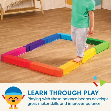 Battat Rainbow Ridge Balance Beams Active Playset with 10 Plastic Pcs, Toddler and Preschool Toys