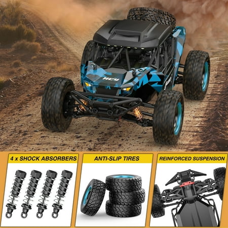 Contixo RC Off-Road UTV, 1:16 Scale, 4WD, 2.4GHz, LED Headlights, Remote Control Car for Kids & Adults – Blue