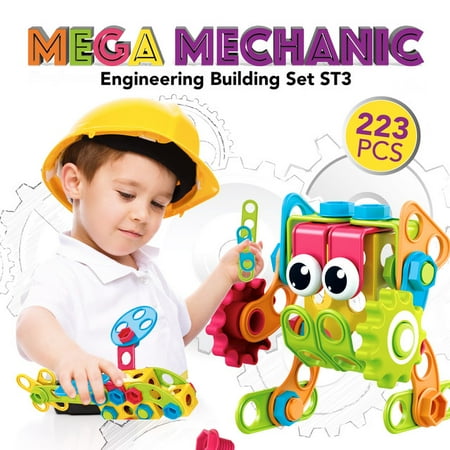 Contixo ST3 Engineering Building Set - STEM Toy Building Blocks, Preschool Learning, 223 pcs