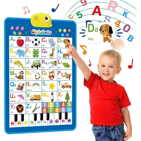 Adofi Upgraded Electronic Alphabet Wall Chart, Interactive ABC Chart for Toddler and Infant, Roll Learning Pronunciation, ABC Learning Toys for Kids, Montessori Learning Toys for 1 2 3 4 Years Old