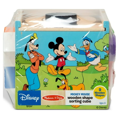 Melissa & Doug Disney Mickey Mouse & Friends Wooden Shape Sorting Cube