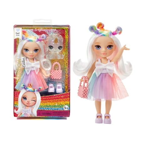 Rainbow High Littles – Opal Raine, Rainbow 5.5" Posable Small Doll with Purse, Magical Pet Unicorn, Toy Gift for Girls Ages 4-12