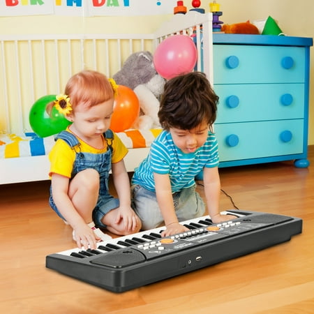 AIMEDYOU Kids Keyboard Piano 49 Keys Portable Electronic Musical Instrument Multi-Function Music Keyboard Piano for Kids Early Learning Educational Toy Birthday Xmas Day Gifts (Black)