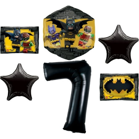 7th LEGO Batman Movie Emblem Birthday Party Mylar Balloon Decorations Supplies