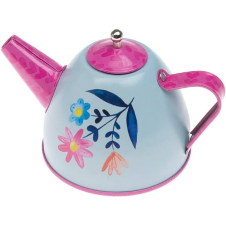 15 Piece Girls Pretend Toy Tin Tea Set Carrying Case Ballea