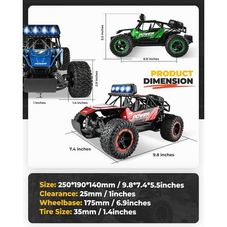 YCFUN Remote Control Cars, 1:14 RC Cars RC Monster Trucks for Kids Adults, Electronic Boy Toys Age 5-7 8-11 Birthday Gifts