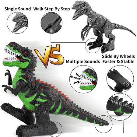 UUGEE Remote Control Dinosaur Toys for Boys Girls, 2.4G RC Dinosaur Robot T-rex with Light Sound, Kids Boy Toys ages 3 4 5 6 7 8+ Year Old Black