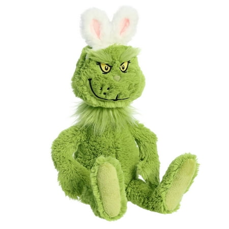 Aurora 15995 14 in. Whimsical Dr. Seuss Bunny Grinch Magical Storytelling Literary Inspiration Stuffed Animal Plush Toy, Green