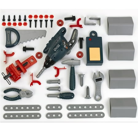 Bosch: Adjustable Height Pretend Play Workbench - 48 Pcs Tool Playset, Ages 3+