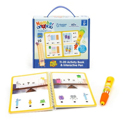 Educational Insights Hot Dots Numberblocks Workbook & Pen Numbers 11-20, 60+ Activities, Ages 5+