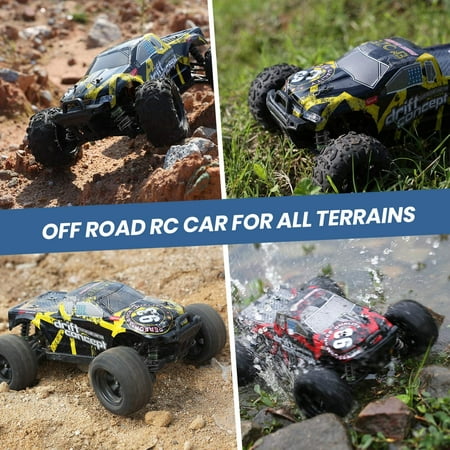 Remote Control Car for Kids Adults 40+ MPH 4x4 Power 1:18 Scale Brushless Motor, Hobby Electric Monster RC Truck All Terrain off Road 2 Batteries Outdoor Play