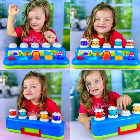 Wanonoo Pop up Animal Toys 9-12-18 Months with Music & Light, Montessori Cause and Effect Toys for 1 Year Old Boy Girl, Early Learning Toys STEM Toddler Toys Age 1-2 Gift