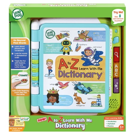 LeapFrog A to Z Learn With Me Dictionary, Preschool Interactive Book, Teaches Letters