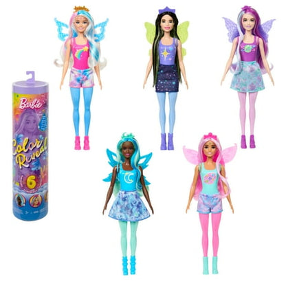 Barbie Color Reveal Doll with 6 Surprises, Rainbow Galaxy Series