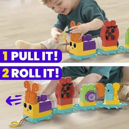 MEGA BLOKS Fisher-Price Sensory Toy Blocks Move n Groove Caterpillar (24 Pieces) for Toddler