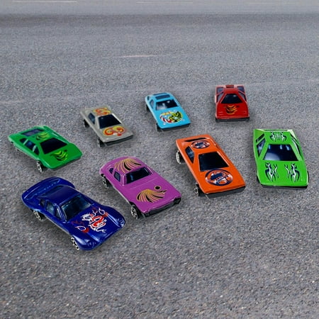 Way to Celebrate Metal Diecast Racing Cars 8 Pack Assorted, Party Toys