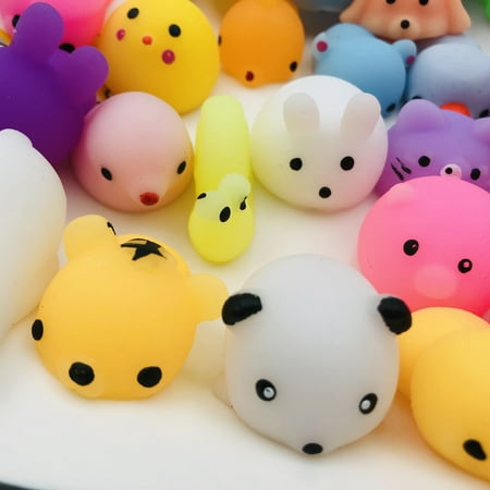 24 Pcs Mochi Squishy Toys, Squishy Toy Party Favors for Kids,Goodie Bag Stuffer, Pinata Filler ,Classroom Prizes Style Random