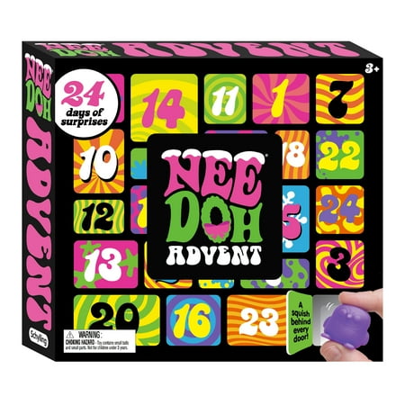 Schylling NeeDoh Advent Calendar, 24 Days of Surprise Mini Squish Sensory Toys, Children Ages 3+