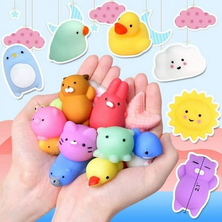 Mochi Squishy Toys, Mini Squishy Party Favors for kids Animal Squishies Stress Relief Toys Cat Panda Unicorn Squishy Squeeze Toys Kawaii Squishies Birthday Gifts for Boys & Girls Random（5 Pcs）