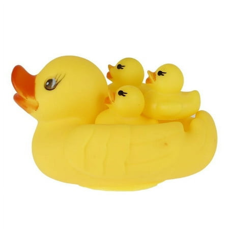 4 Pcs Rubber Ducks Baby Shower Party Favors,Baby Bath Toys for Kids Boys Girls.Duck Duck Jeep Up 3+ Years(Yellow)