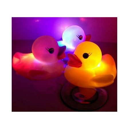 5Pcs/Set Cute LED Flashing Light Floating Duck Bath Tub Shower Rubber Toy for Kids