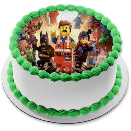 Lego Movie Image Photo Cake Topper Sheet Personalized Custom Customized Birthday Party - 8" ROUND - 75775