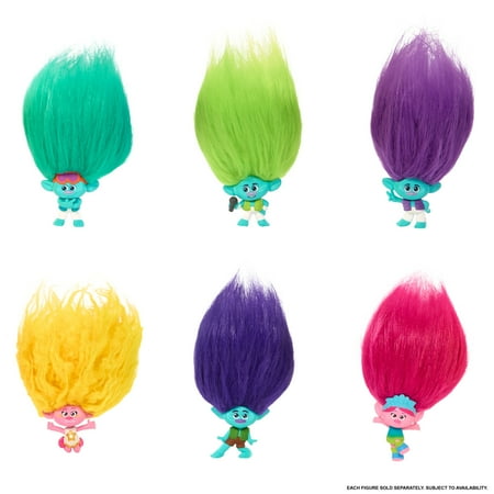 DreamWorks Trolls Band Together Rainbow Pom Poms Keychains with Surprise Mini Doll, Rainbow Series 1