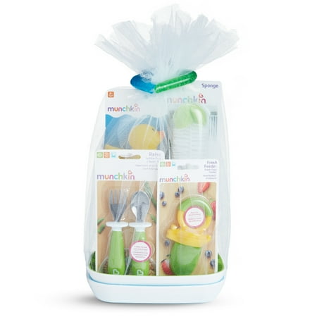 Munchkin New Beginnings Gift Basket, Great for Baby Showers, Includes 6 Baby Products, Neutral